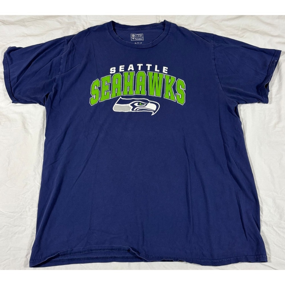 Fanatics Mens Seattle Seahawks NFL Football Pro Line Tee Blue Short Sleeve XL